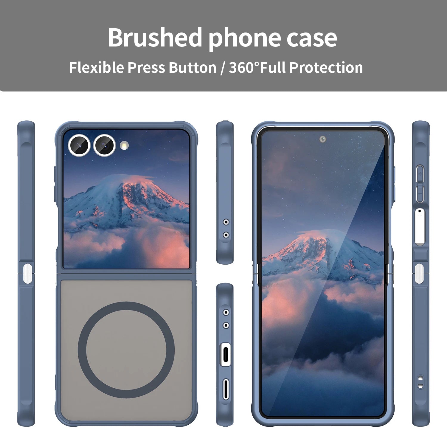 For Magsafe Magnetic Wireless Charging Shockproof Matte Phone Case for Samsung Galaxy Z Flip 7 Flip7 Hard PC Hybrid Armor Cover