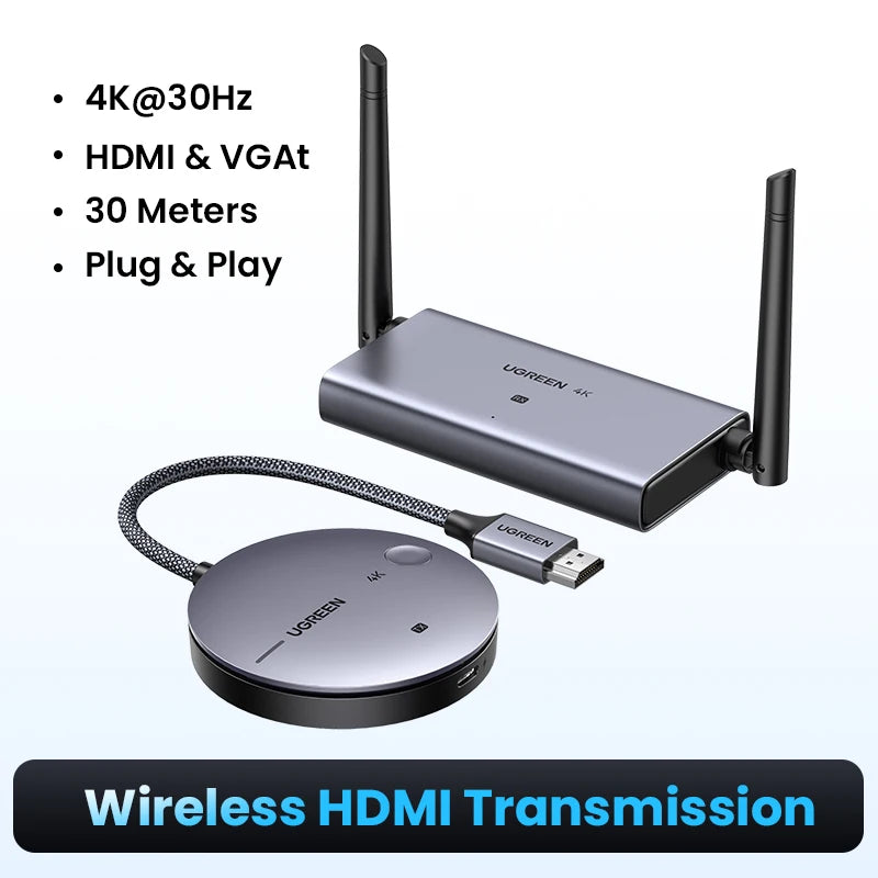 【NEW-IN】UGREEN Wireless HDMI Extender Video Transmitter & Receiver Kit 5G 50M Transmits Display Dongle for TV PC PS5/4 Monitor