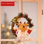 Christmas Decorations Christmas Snowman Old Man Elk Rattan Circle Pendant Props and Supplies Home Decoration Accessories