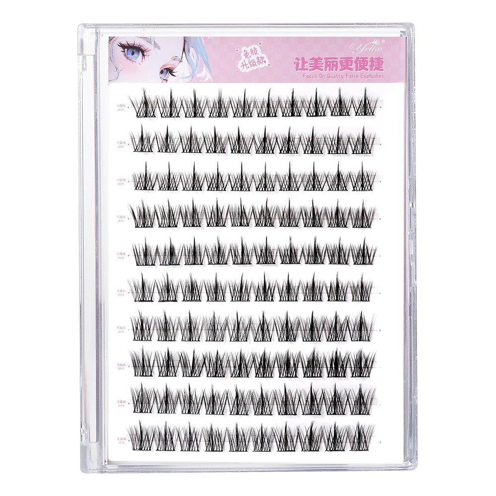 Yelix large capacity Self-Adhesive Eyelashes No Glue Fake Lashes Extensions Reusable for Makeup Soft Mink Eyelashes