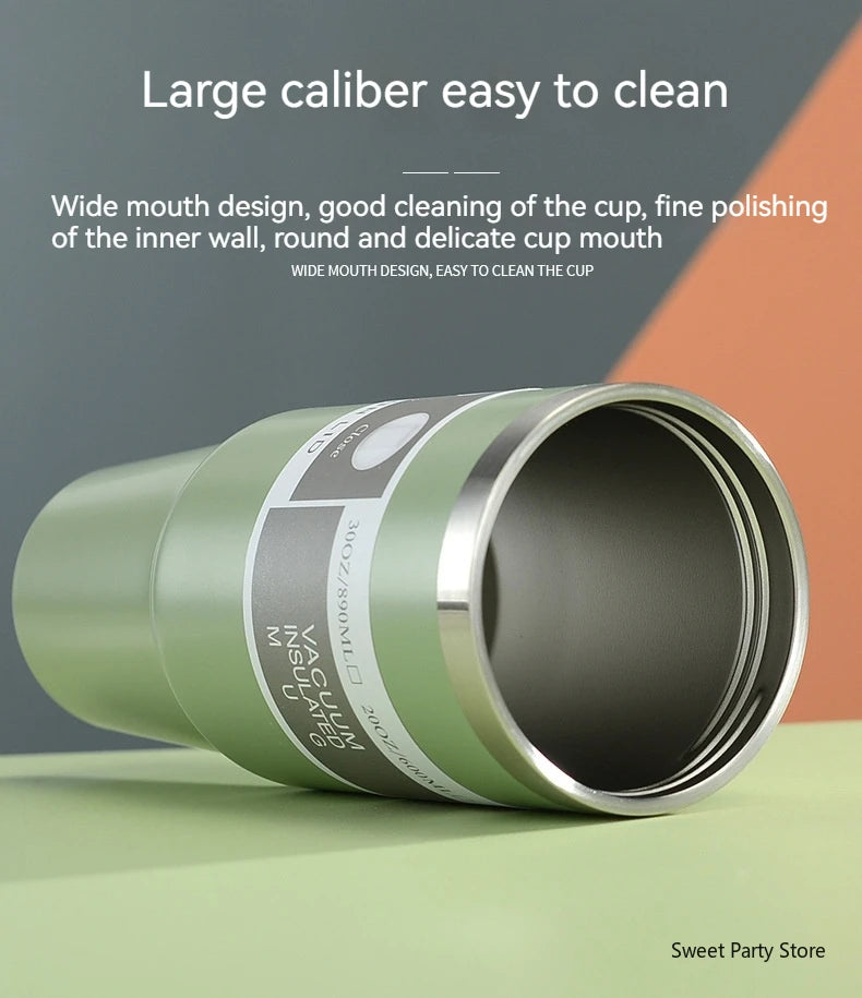 20oz/30oz Stainless Steel Thermos Mug With Straw Keeps Cold and Heat Thermal Mug Tumbler Outdoor Sports Thermal Water Bottle