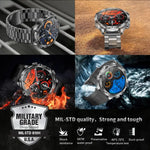 AK75 Smart Watch Flashlight 1.9inch Men Outdoors Sports Fitness Tracker 700mah Large Battery BT Calling LED Light Smartwatch