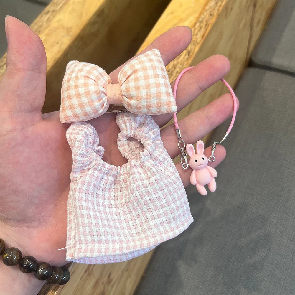 For Korea Kpop Exo Labubu Idol Dolls Jean Dress Big Bowknot Doll Clothes Kids Gift 15-17cm Cute Mini Clothes Doll Accessories