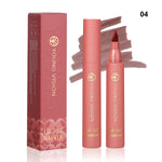 Lip Tint Pen, 6 Colors Available, Matte Water Lipstick, Non-Stick Cup, Long-Lasting, Smooth Lip Liner and Lip Stain Combo