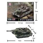 1/72 German Leopard 2 Main Battle Tank Model Creative Military Series Building Blocks Decor Assembled Toys For Boys Xmas Gifts