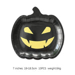 Halloween Thanksgiving Disposable Tableware White Paper Plates Halloween Pumpkin Party Supplies Birthday Party Decor