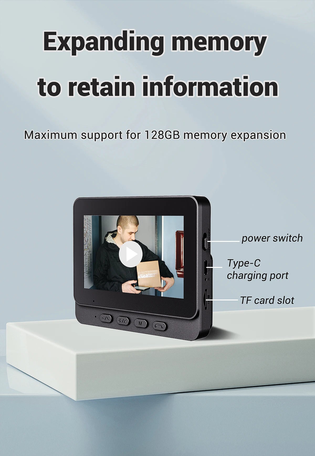 Smart Video Doorbell Outdoor Waterproof Intercom Doorbell Infrared Night Vision Audio Real-Time Monitoring Security Camera