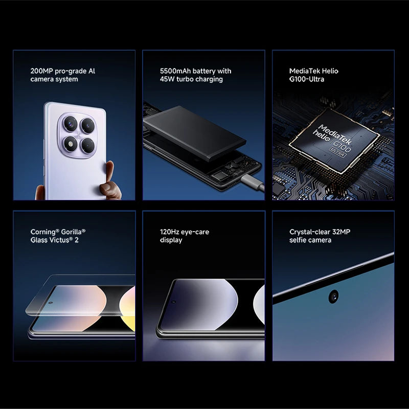 Global Version Xiaomi Redmi Note 14 Pro 4G Smartphone 200MP AI Camera MediaTek Helio G100-Ultra 6.67