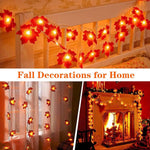 1PC USB/Battery Case Maple Leaf String Lights 10/20/40 LED Lights Waterproof For Halloween Outdoor Autumn Thanksgiving Decor