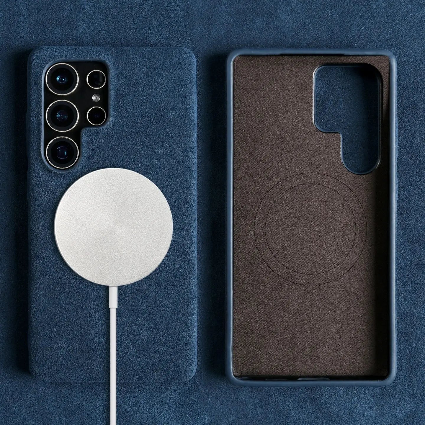 Full Coverage Magnetic ALCANTARA Case For Samsung Galaxy S25 Ultra S24 S23 S21 for Magsafe Artificial Leather Suede Phone Cover