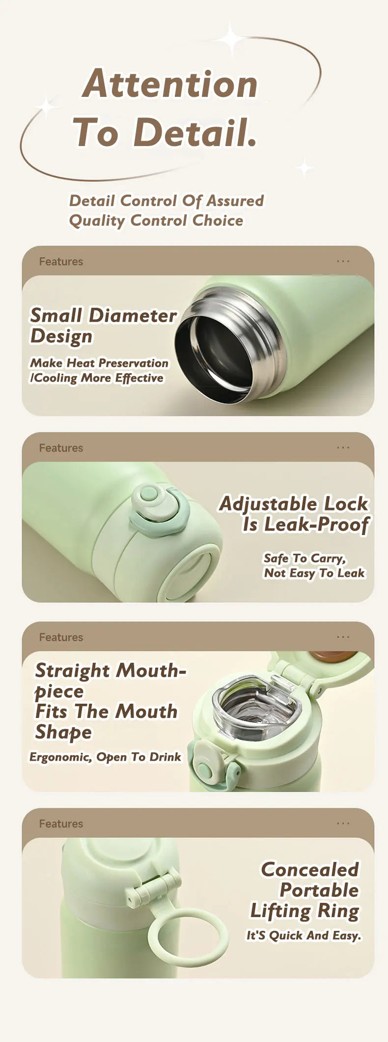 500ml large capacity thickened 316 stainless steel vacuum Thermal insulation portable Tumbler Thermos Water bottle Coffee cup