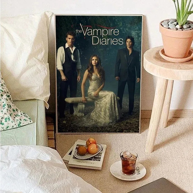 The Vampire Diaries Classic Movie Posters Canvas Painting Room Bar Cafe Aesthetic Art Wall Painting