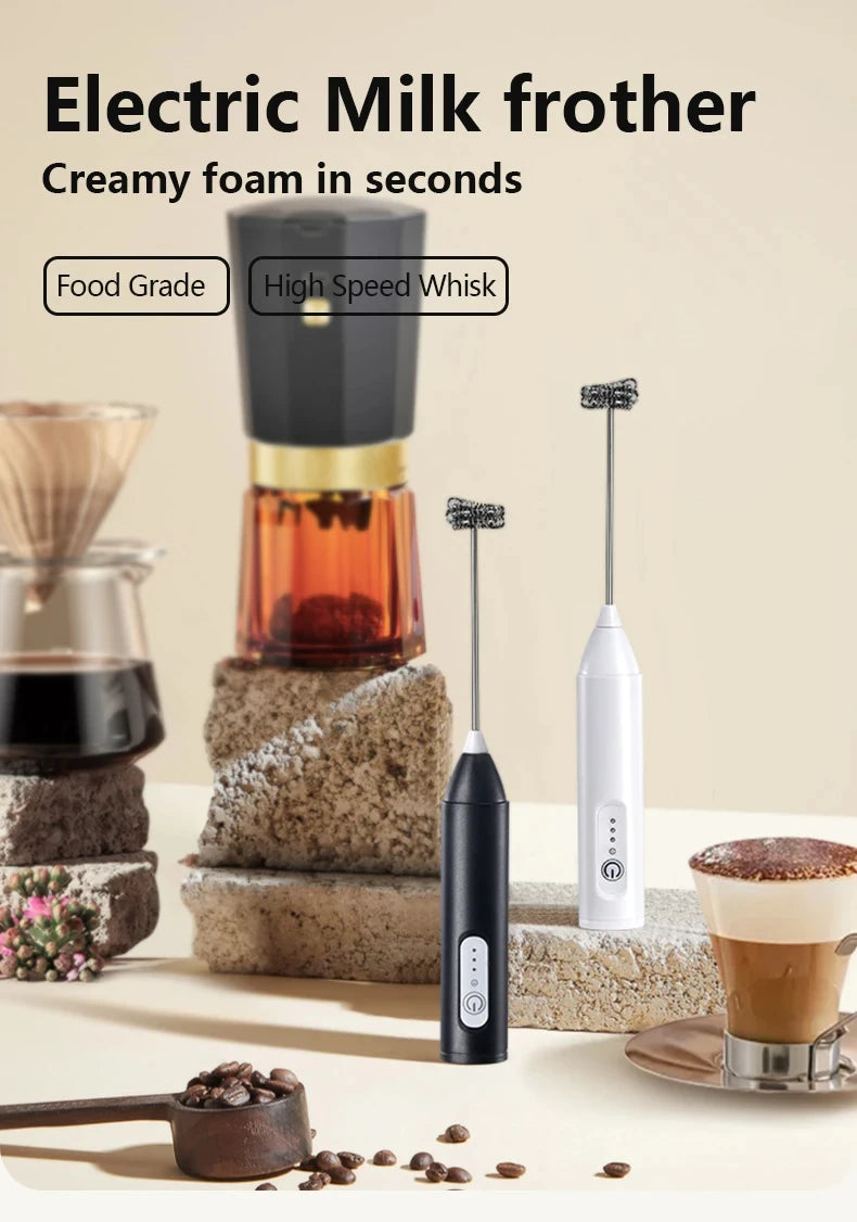 XIAOMI Electric Milk Frother Mini Handheld Wireless Powerful Type-C Rechargeable Convenience Coffee Milk Whipping Kitchen Whisks