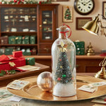 Christmas Tree Message in a Bottle, Recordable Voice Message Ornament Playback Cork, Snowy Scene in Bottle for Home Xmas Festive