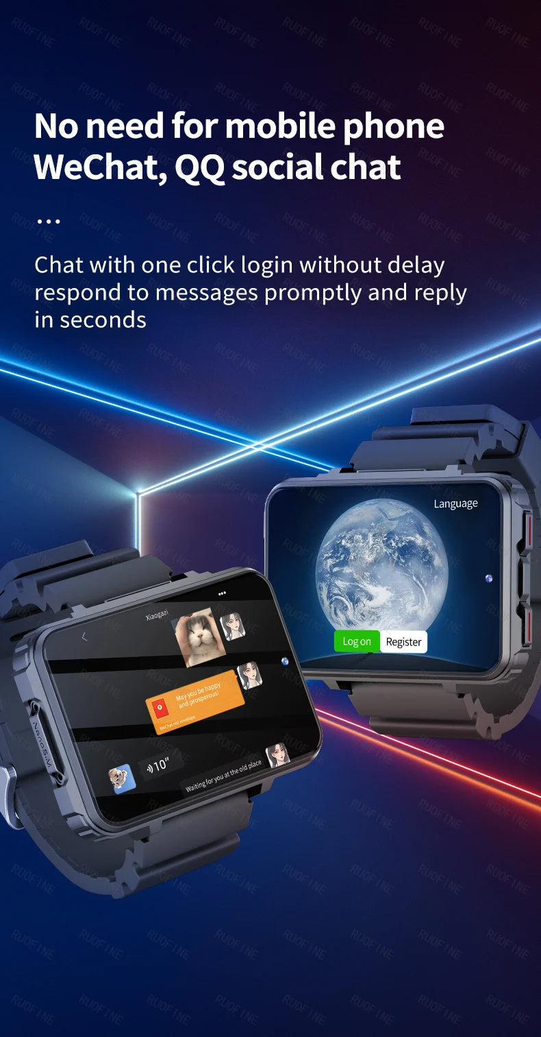 4G LTE Android Smartwatch 2025 Connected Watch Man Sim Card Phone Mobile 2.4 Inch 1.4GHz Electronics Smart Watch New In Global