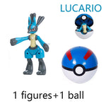 Pokemon Ball Toys Anime Figure Charizard Pikachu Mewtwo Eevee Monster Action Deformation Pokeball Toys Figures Model Kids Gifts