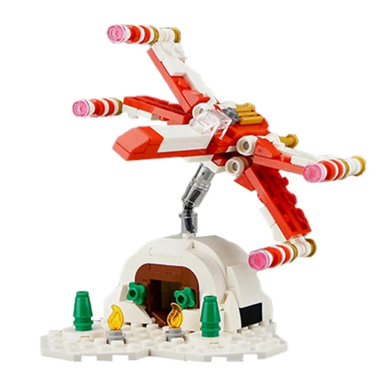 Bricklink MOC Ideas Space Wars Spaceship Wings Fighter Christmas Version 4002019 Aircraft Building Blocks Toys For Children Gift