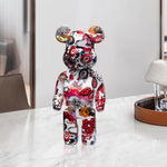 Graffiti Bear Figurine 27cm – Abstract Home Decor & Money Jar