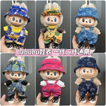 Cute Mini Plush Doll Clothes for 17cm Labubu Many Kinds of Overalls Clothes Accessories