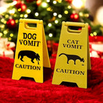 1Pc Cat Vomit Sign Funny Cat Dog Signs Decor, Yard Warning Sign Cat Vomit Sign", Cute Novelty Cat Dog Puppy Humorous Home Decor