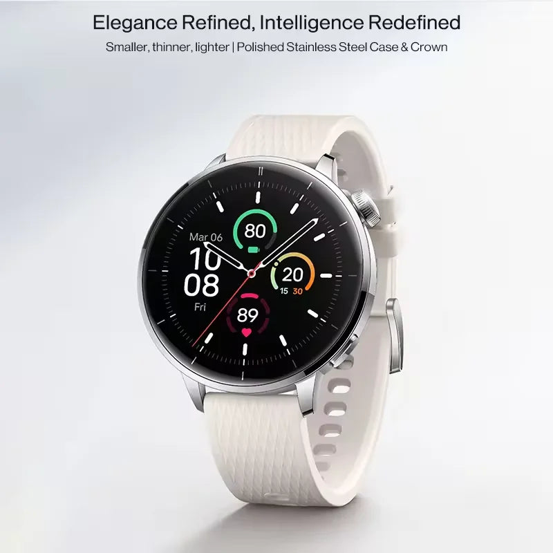 Global Version OnePlus Watch 3 43mm Smartwatch 1.32inches AMOLED Display Up to 60H Battery Life Wear OS by Google GPS NFC