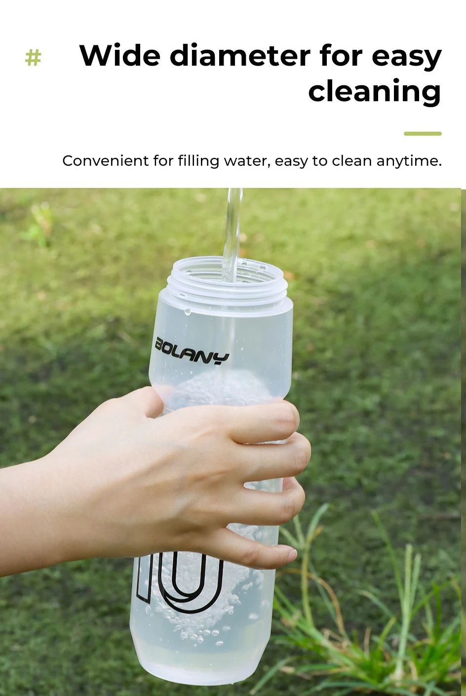 BOLANY Sports Bottle 10th Rubber Transparent Plastic with lid Bottle 750ML Portable Squeeze Drinking Outdoor Cycling Kettle