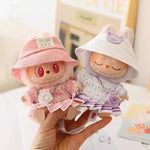 17cm Labubu Doll Clothes Set for Ropa Labubu Macaron Dolls JK Pleated Skirt with Camera and Shoes