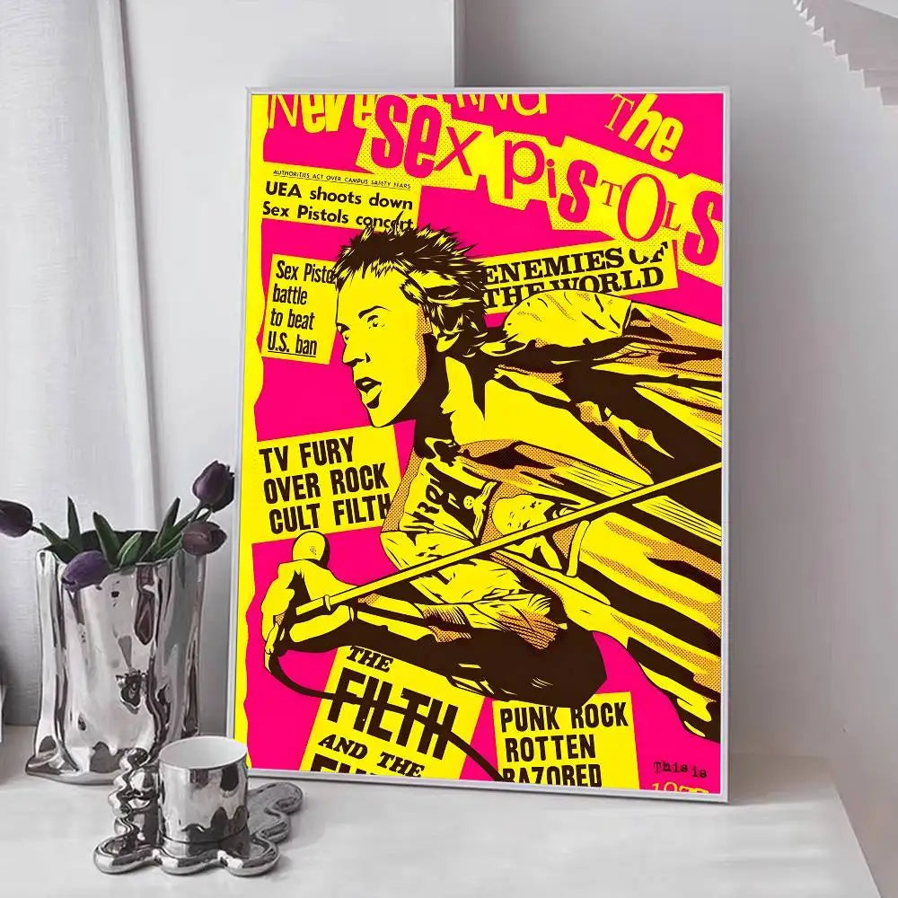 One Of The Influential Punk Band Poster Art With Prints Home Bedroom Living Room Decoration Gift