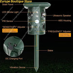 High Effective Solar Powered Ultrasonic Animal Repeller with PIR Motion Sensor for Outdoor Garden Deterrent
