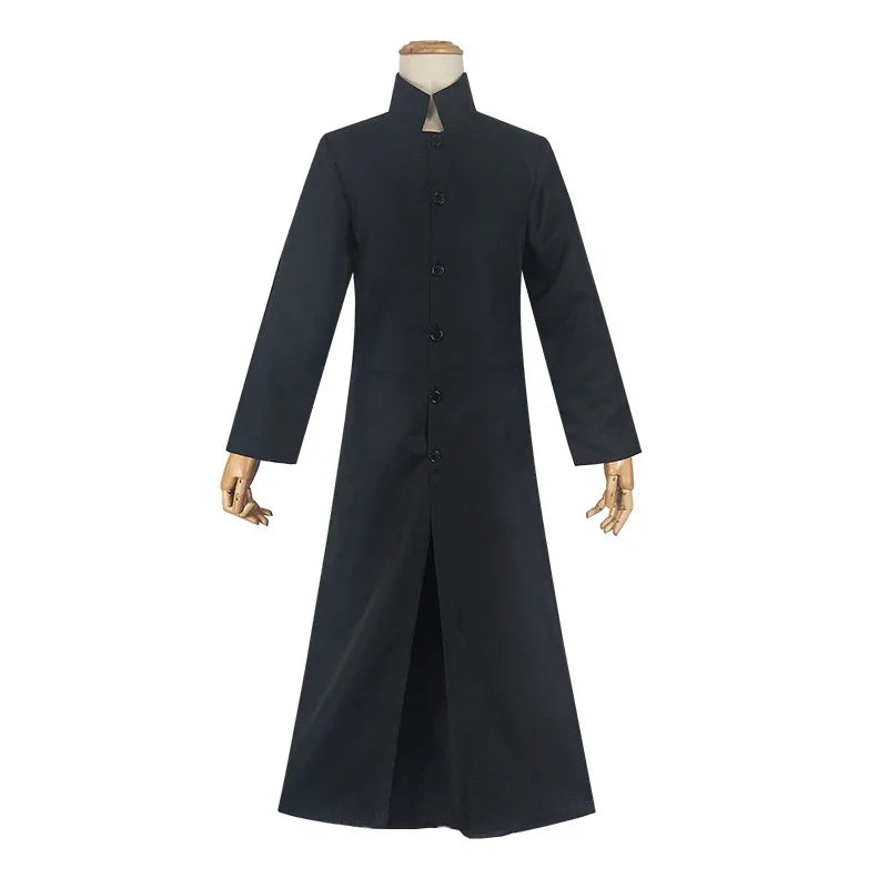 Matrix cosplay custom black cosplay costume neo trench coat Halloween party costumes for men cos play prop accessories