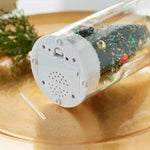 Christmas Tree Message in a Bottle, Recordable Voice Message Ornament Playback Cork, Snowy Scene in Bottle for Home Xmas Festive