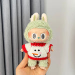 17cm LABUBU Christmas Santa Outfit - Gen1-3 Doll Clothes Set for Vinyl Figures, Festive Santa Costume with Accessories