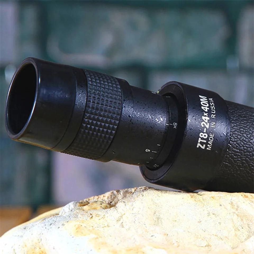 Baigish Monocular Zoom Telescope 8-24x40 HD Powerful Metal Optical Lens Astronomical With Long Range Original Bak4 Russian Black