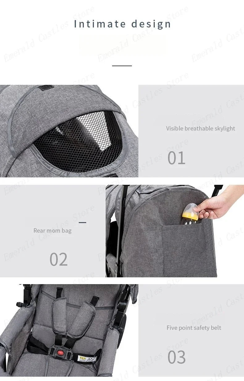 EU STOCK Twin strollers Double kids two seats strollers foldable carriage wholesale baby stroller Front and rear seats