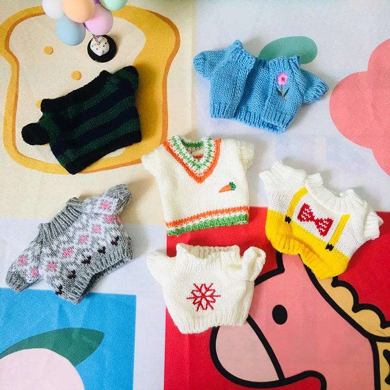 Doll Clothes for 20cm Idol Dolls Plush Star Doll's Clothing Sweater Stuffed Toy Outfit for Cotton Dolls Accessories DIY Gifts