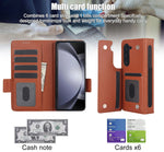 for Samsung Galaxy Z Fold 5/4/3 Phone Case,【RFID Blocking】for Women Men with Card Holder Leather Protective Cover for Z Fold 5
