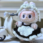 New Mini Electric Motorcycle Toy For Labubu Doll Accessories Fun Cute Doll Toys With Lights And Music Rotating Miniature Gift