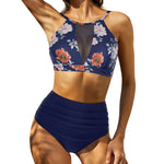 Lace-Up High-Waist Bikini Set