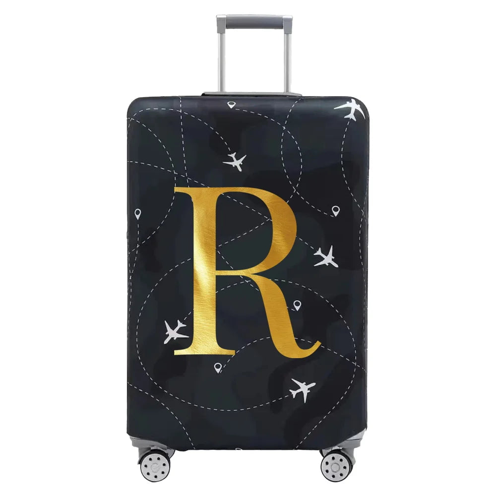 Luggage Compartment Protective Cover Letter Series Black Wear Resistant Fabric Dust Cover for18-32 Inch Travel Case Covers