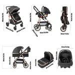 Baby Carriage Light Stroller Baby Stroller 3 in1 Foldable pushchair high quality prams Lie Flat Baby Stroller adjustable seat