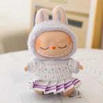 17cm Labubu Doll Clothes Set for Ropa Labubu Macaron Dolls JK Pleated Skirt with Camera and Shoes
