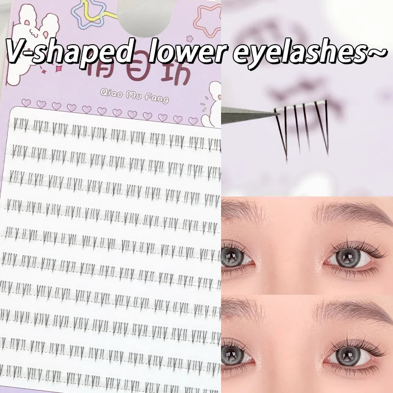 5-7mm Air Lower Eyelashes Fairy Fake LashesSegmented Natural Under Lashes Manga Bottom Lashes Makeup Eyelash Makeup Tool10 Rows