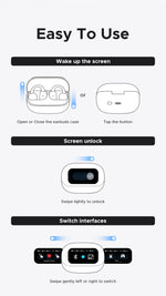 UGREEN LCD Full Color Smart Screen Wireless TWS Bluetooth Earphones Earbuds Open Clip Ear Headphones AI Call Noise Cancellation