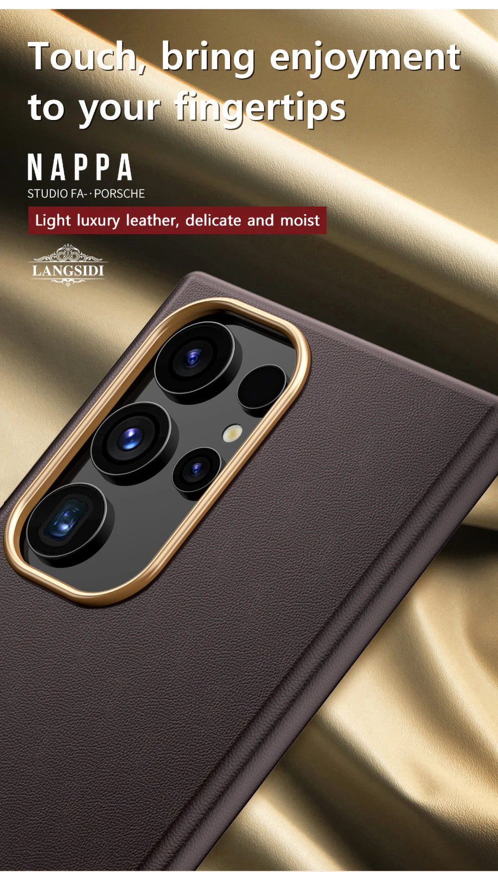 LANGSIDI Luxury Nappa Leather Magnetic Phone Case for Samsung s24 ultra Galaxy s23 ultra s24 plus for Magsafe fundas Back Cover