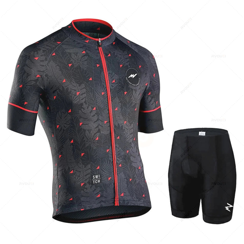 Morvelo-Bicycle Jersey Set, Breathable Bike Uniform, Quick Dry Cycling Clothing, MTB Clothes, Bicycle Shirt
