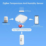 Support Tuya Zigbee Temperature Humidity Sensor Smart Home Device Compatible with Google Home Alexa for Environmental Monitoring