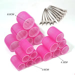 19-35pcs/Set Hair Roller Sets 18pcs Plastic Self Grip Heatless Hair Curlers 3 Sizes Hair Rollers Clips DIY Hairdressing Tools
