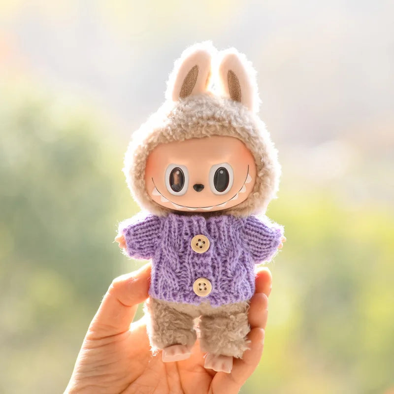 17cm Cute Mini Plush Doll'S Clothes Outfit Accessories For Korea Kpop Exo Labubu Idol Dolls Sweater Clothing DIY Kids Girl Gift