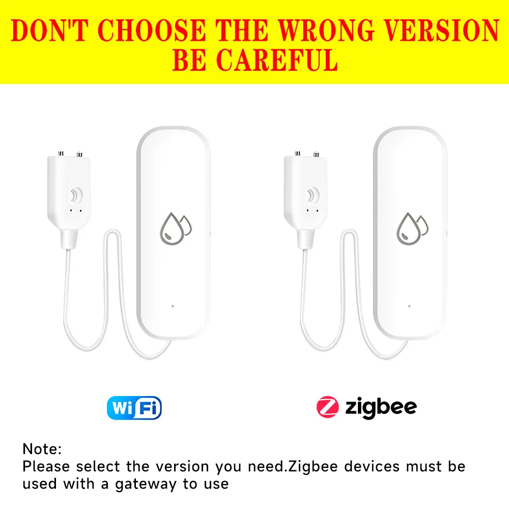 Tuya WiFi/ZigBee Water Sensor Leakage Alarm Flood Leak Detector Smart Home APP Remote Control Smart Home Security Protection