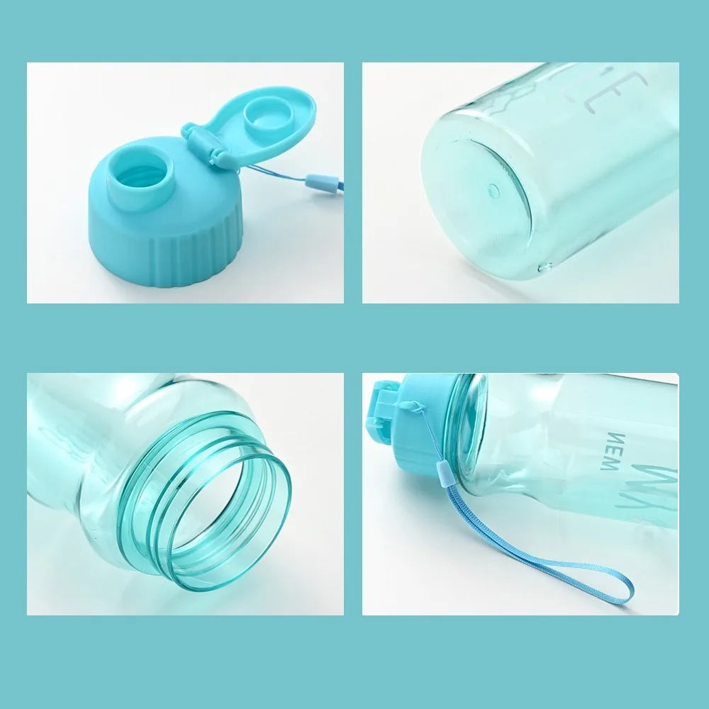 550ML Transparent Water Bottle Food Grade Portable Fitness Sports Water Bottle Tritan Material with Lanyard Outdoor Supplies